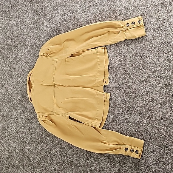 Boyish Jeans The Landon Puff Sleeve Cropped Denim Jacket in Gold Rush Size Small - Picture 6 of 6